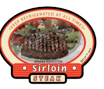 Label - Sirloin Steak (Oval)