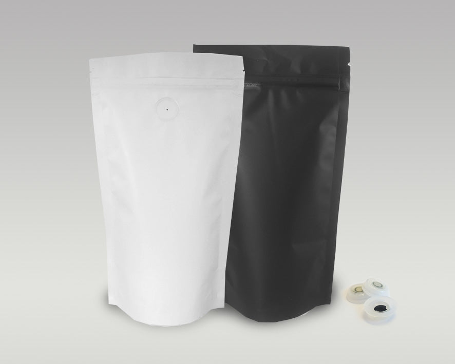 Self Standing 250g MATTE BLACK or WHITE Pouches